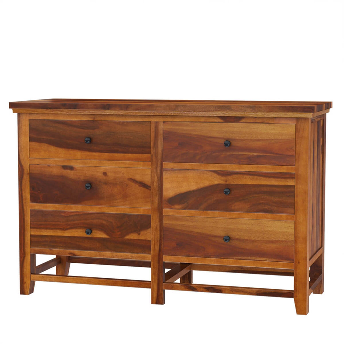 Solid Wood 6 Drawer Dresser | Modern Wooden Chest of Drawers | Handmade Bedroom Storage Cabinet