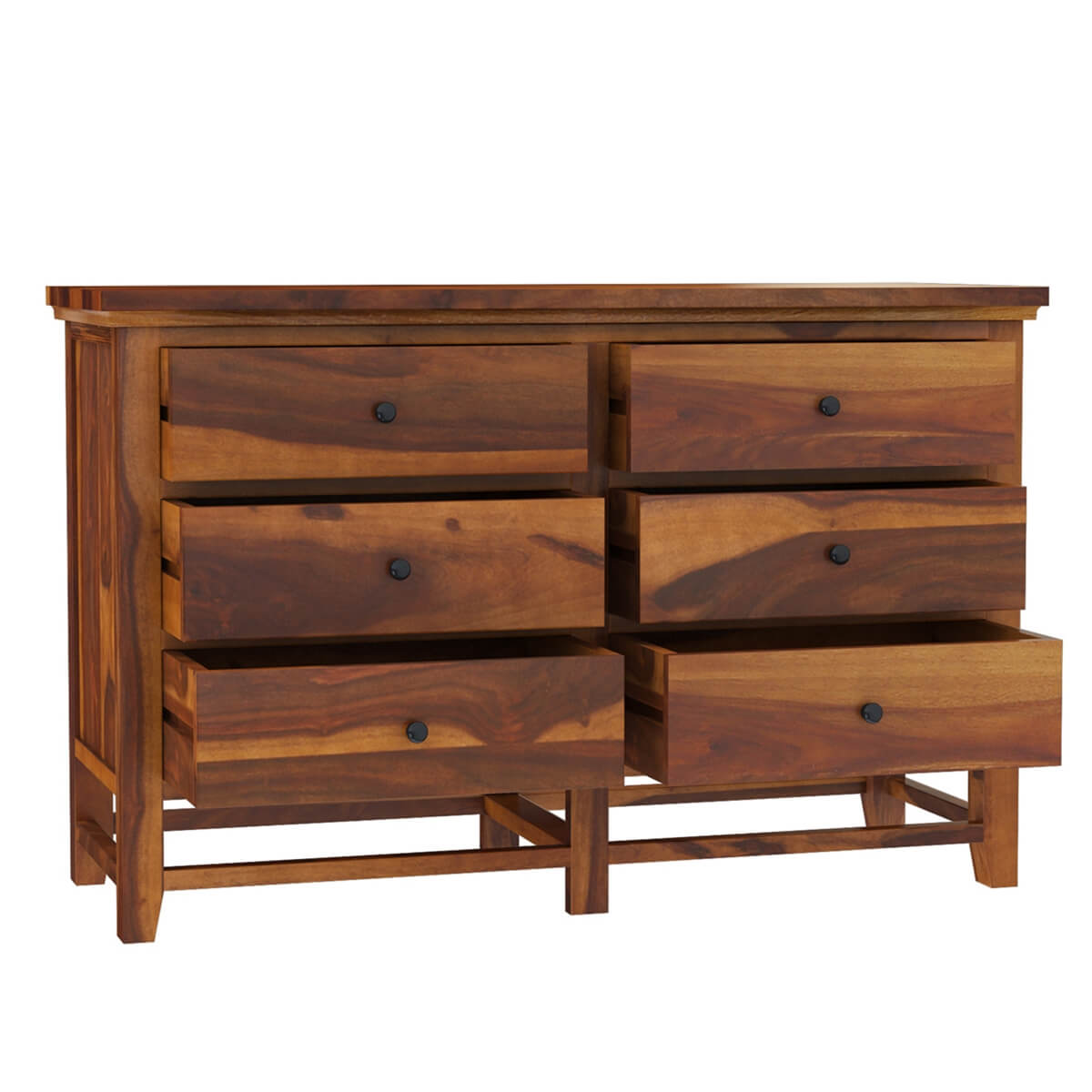 Solid Wood 6 Drawer Dresser | Modern Wooden Chest of Drawers | Handmade Bedroom Storage Cabinet