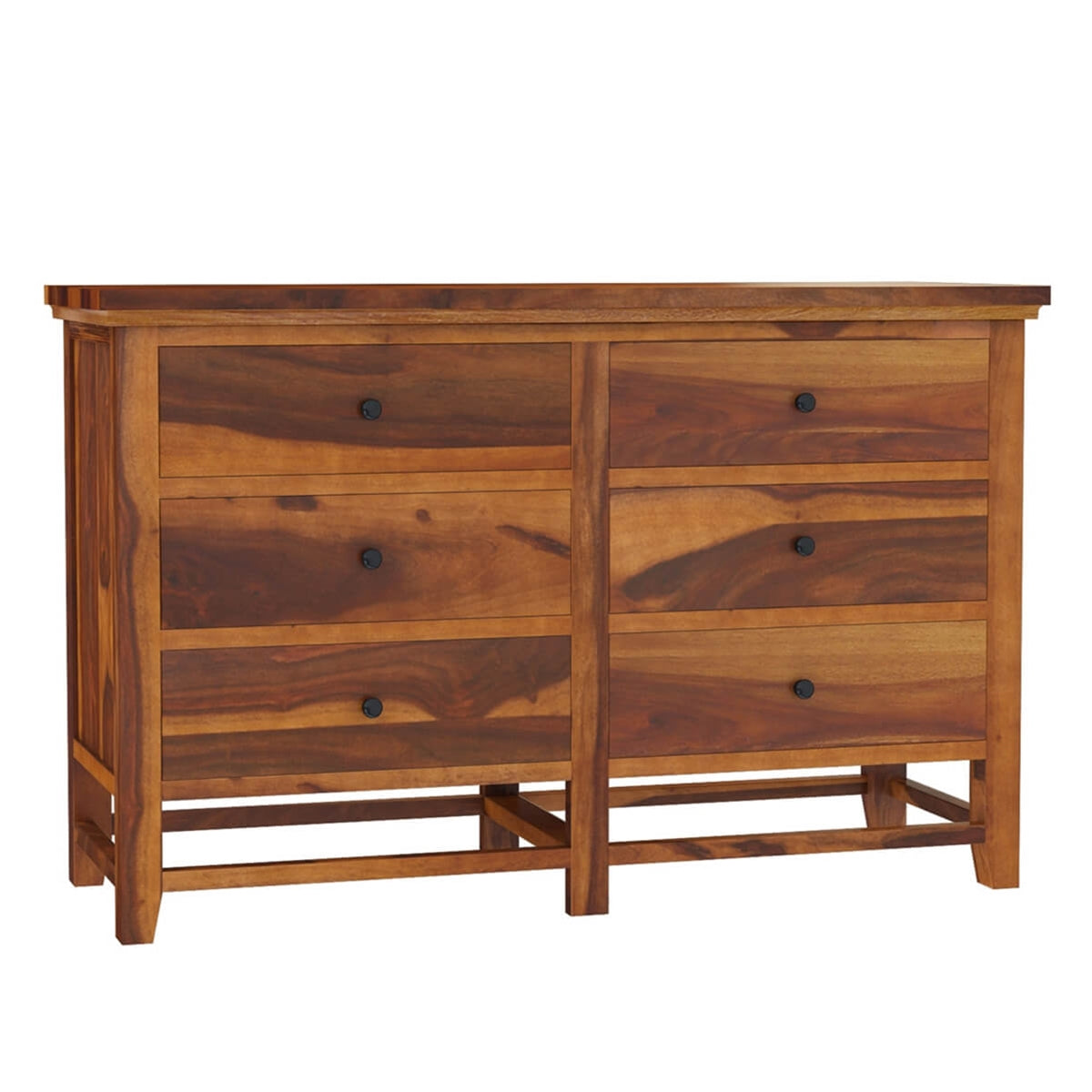 Solid Wood 6 Drawer Dresser | Modern Wooden Chest of Drawers | Handmade Bedroom Storage Cabinet