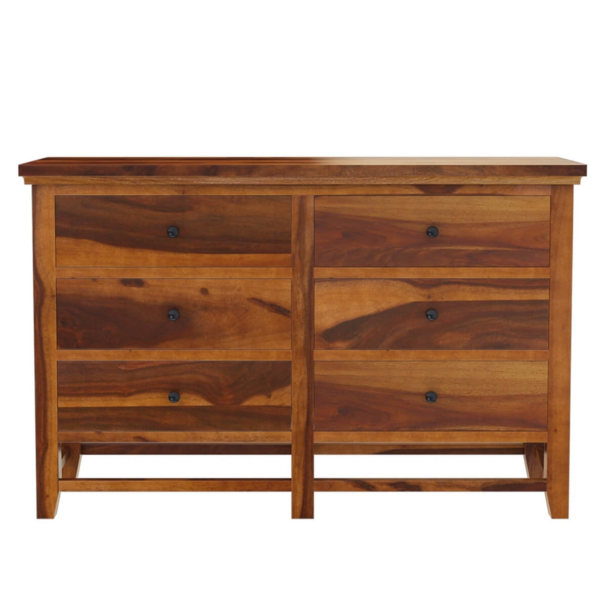 Solid Wood 6 Drawer Dresser | Modern Wooden Chest of Drawers | Handmade Bedroom Storage Cabinet