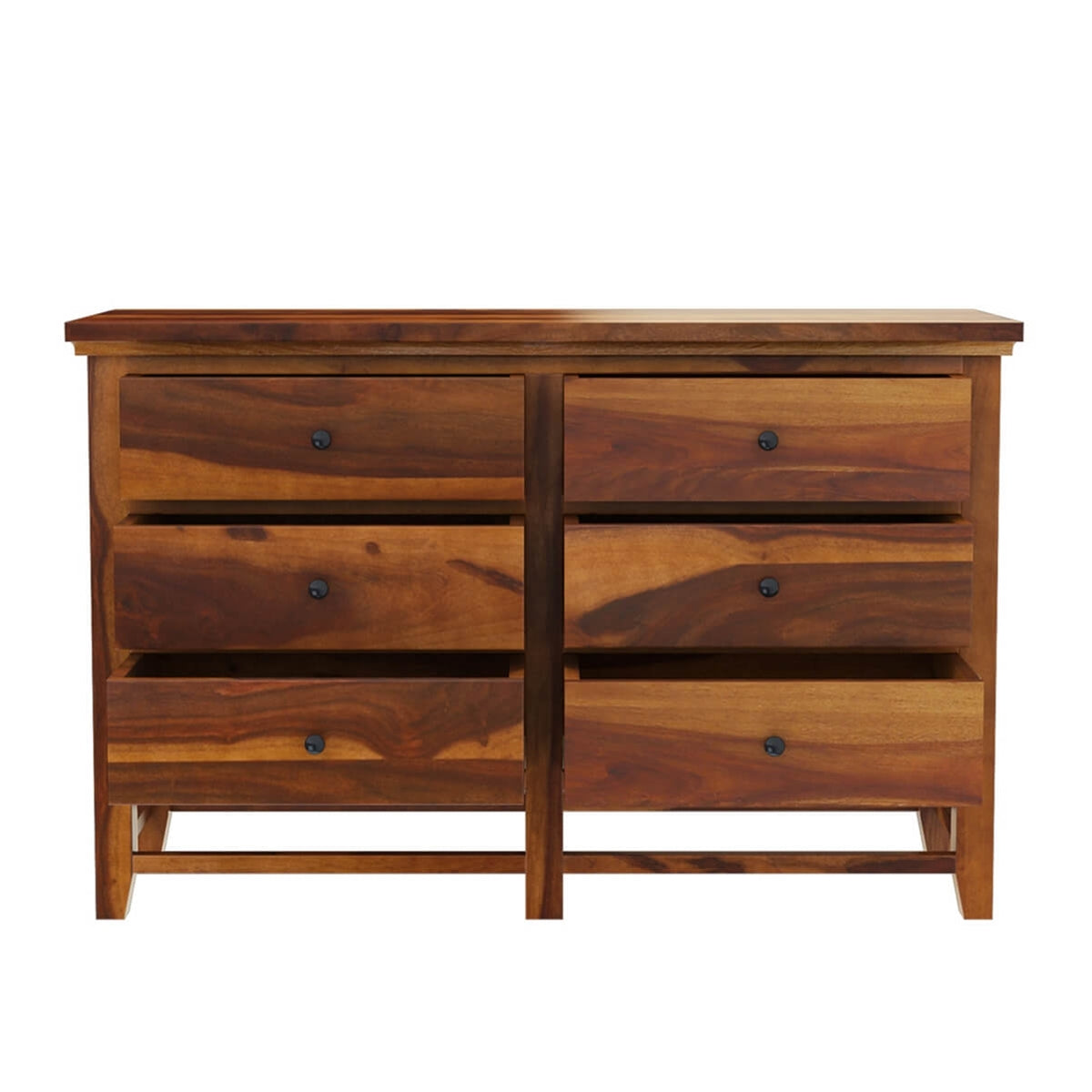 Solid Wood 6 Drawer Dresser | Modern Wooden Chest of Drawers | Handmade Bedroom Storage Cabinet