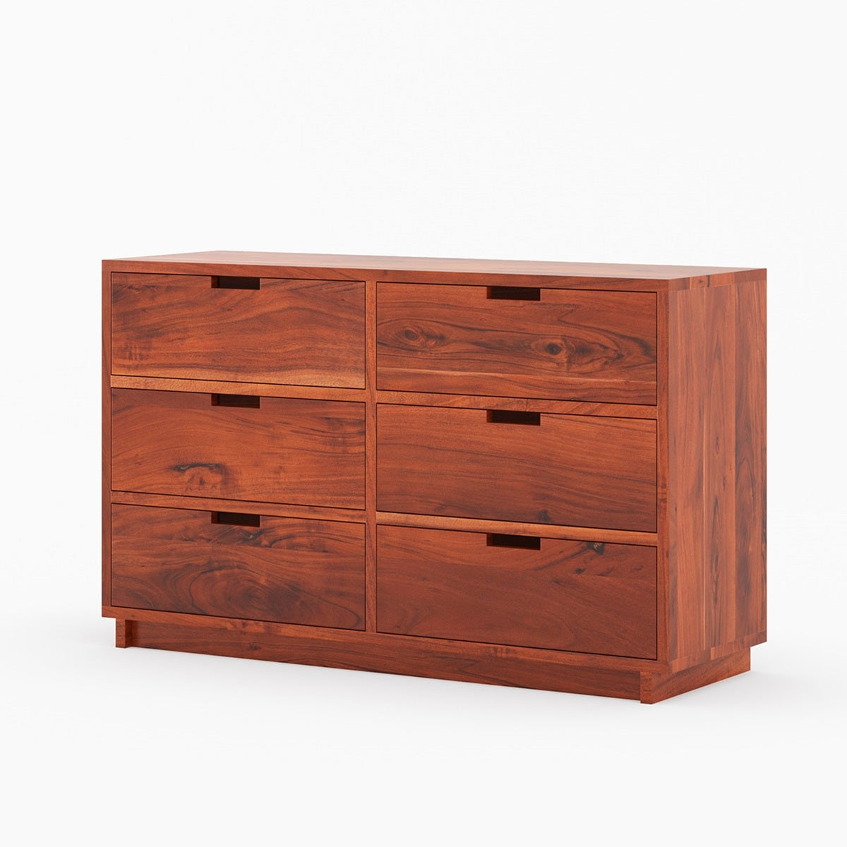 Solid Wood 6 Drawer Dresser | Modern Wooden Chest of Drawers | Minimalist Bedroom Storage Cabinet