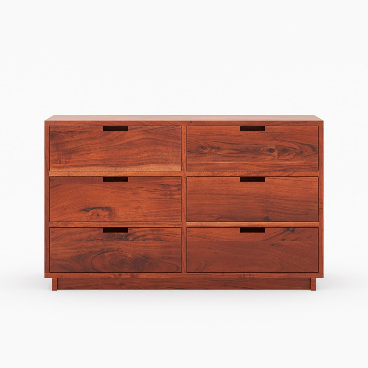 Solid Wood 6 Drawer Dresser | Modern Wooden Chest of Drawers | Minimalist Bedroom Storage Cabinet