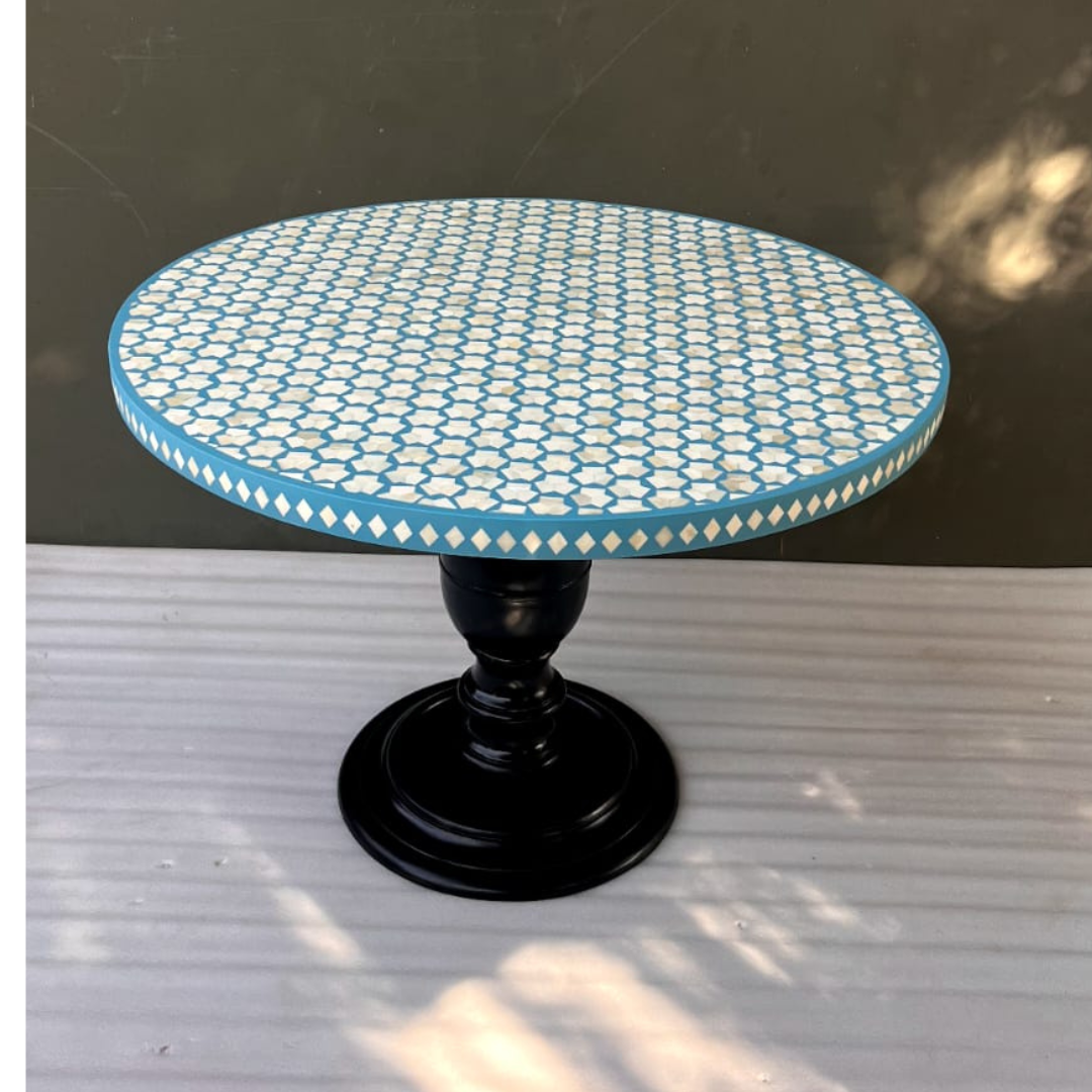 Bone Inlay Dining Table Handmade Luxury Dining Table Geometric Floral Inlay Table Wooden Dining Furniture Boho Chic Home