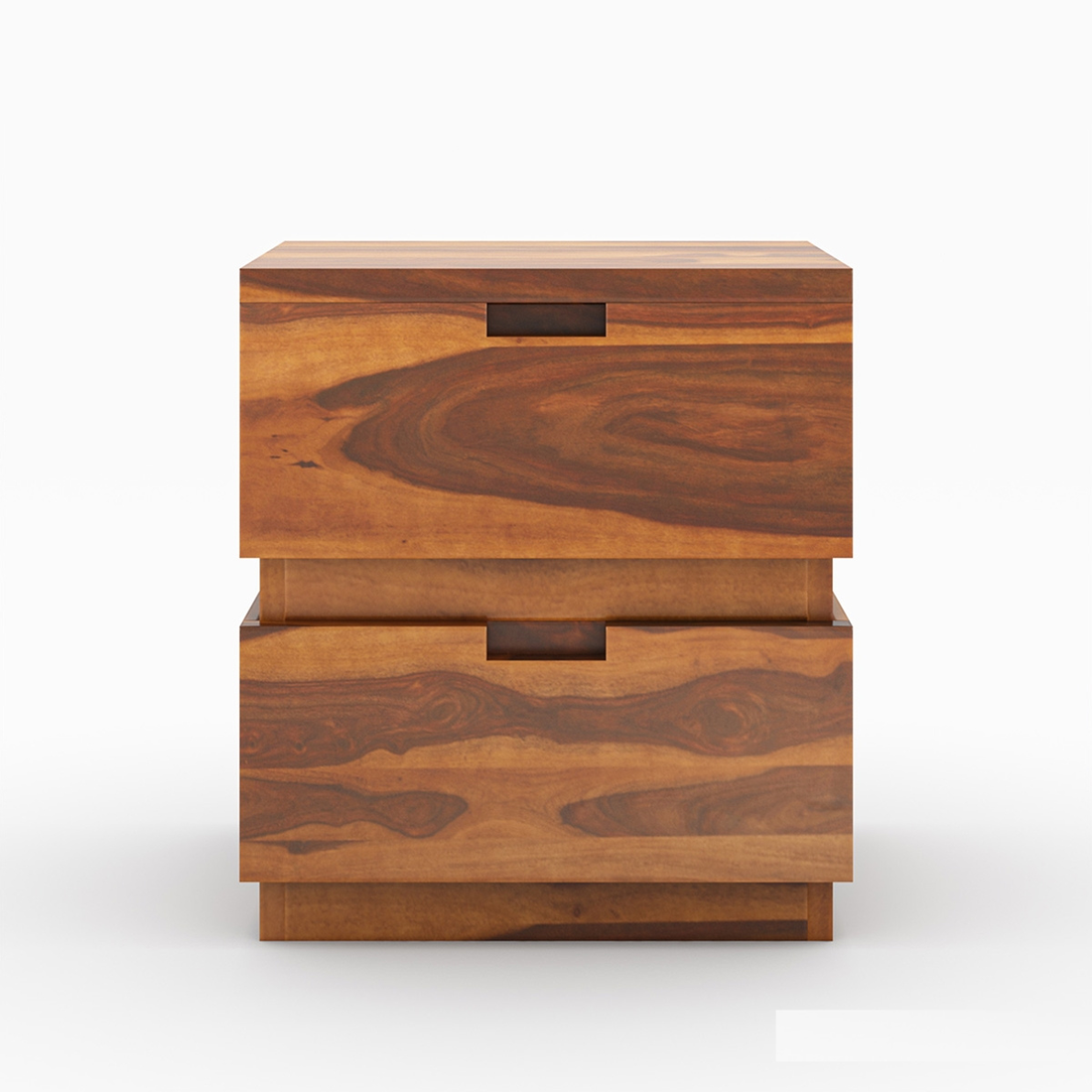 Modern Solid Wood Bedside Table with 2 Drawers | Handmade Wooden Nightstand | Minimalist Bed Side Cabinet | Bedroom Storage Furniture
