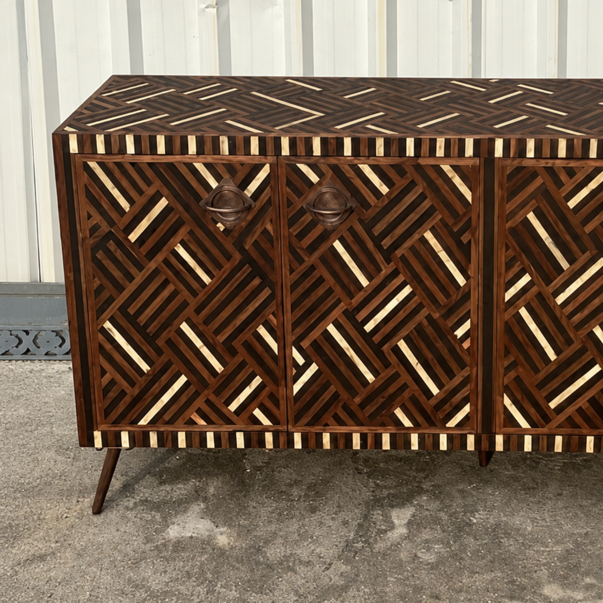 Handmade Bone Inlay Teak Wood Sideboard Cabinet | Luxury Storage Console