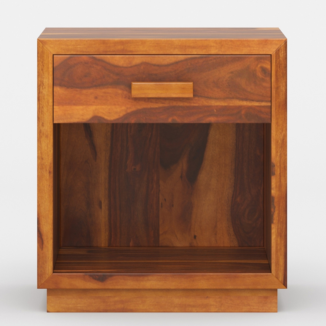 Handmade Solid Wood Bedside Table with Drawer & Open Shelf, Modern Nightstand, Minimalist Bedroom Furniture, Wooden Side Table