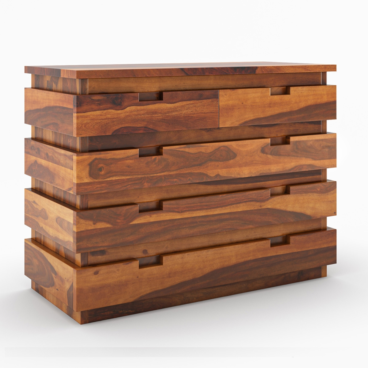 Modern Solid Wood 6 Drawer Dresser | Minimalist Wooden Chest of Drawers | Bedroom Storage Cabinet | Handmade Wood Furniture