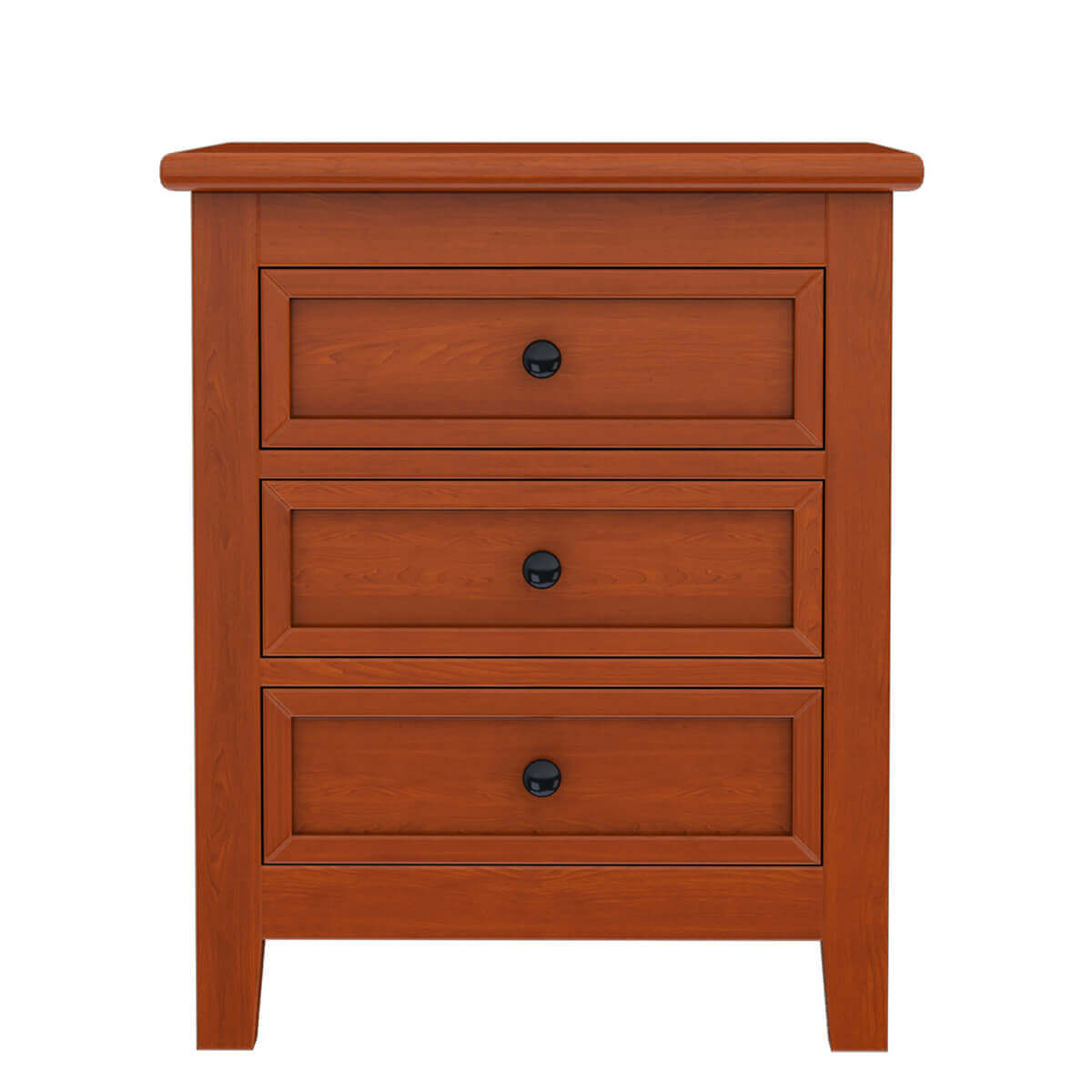 Luxury Solid Wood 3 Drawer Nightstand – Modern Wooden Bedside Table, Handmade Bedroom Side Cabinet, Rustic Storage Furniture