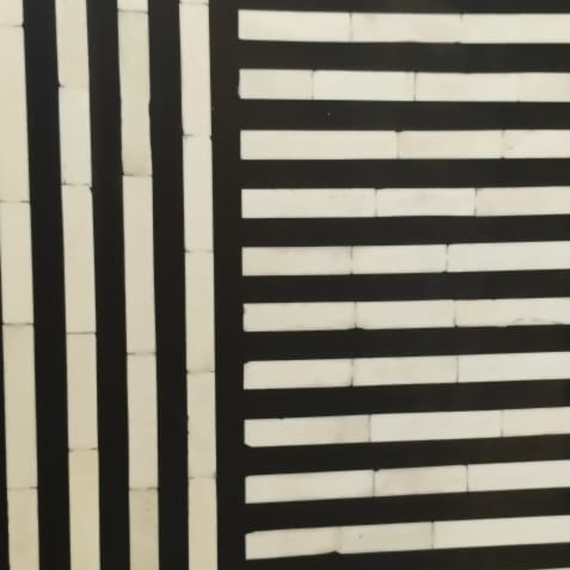 Handmade Bone Inlay Console Table – Black White Striped Entryway Table, Modern Hallway Table, Luxury Inlay Furniture