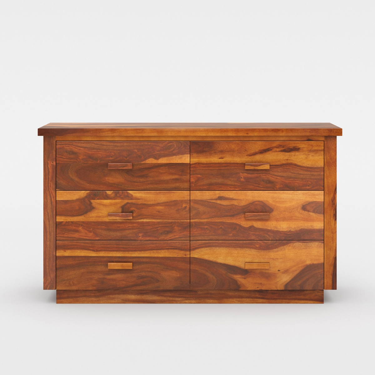 Solid Wood 6 Drawer Dresser | Rustic Wooden Chest of Drawers | Modern Bedroom Storage Cabinet | Handmade Furniture