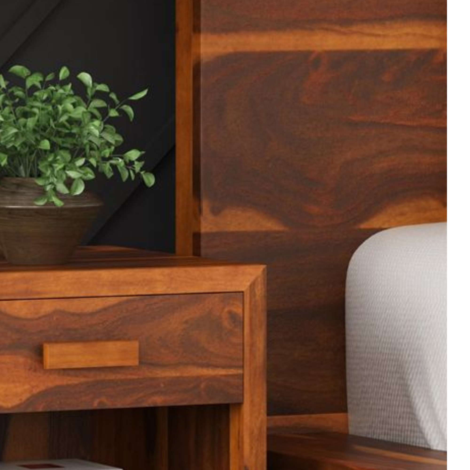 Handmade Solid Wood Bedside Table with Drawer & Open Shelf, Modern Nightstand, Minimalist Bedroom Furniture, Wooden Side Table
