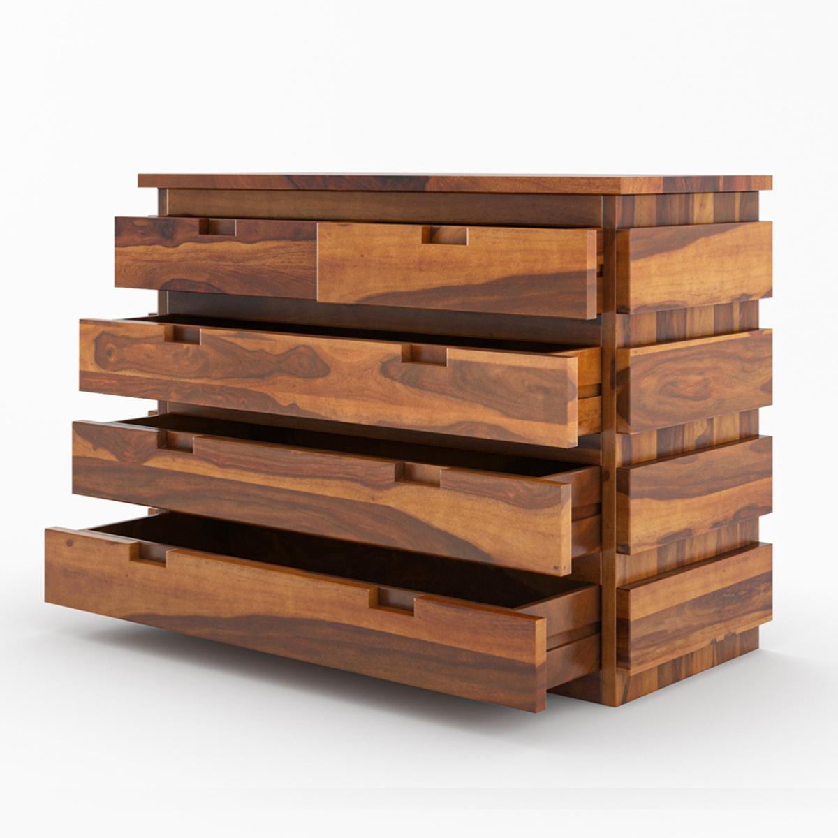 Modern Solid Wood 6 Drawer Dresser | Minimalist Wooden Chest of Drawers | Bedroom Storage Cabinet | Handmade Wood Furniture
