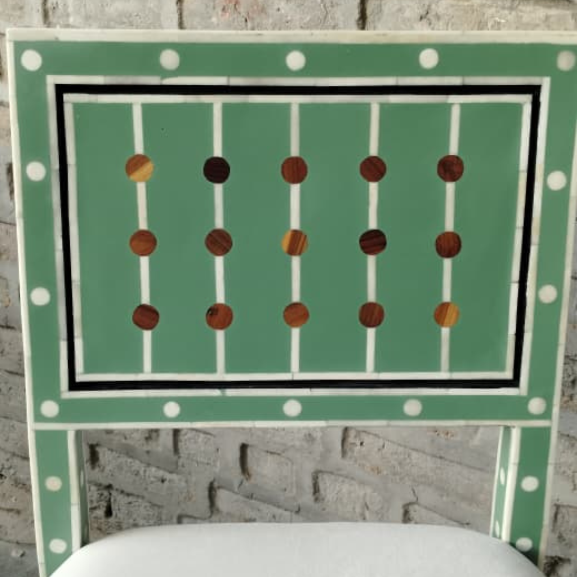 Bone Inlay Dining Table Handmade Luxury Dining Table Geometric Floral Inlay Table Wooden Dining Furniture Boho Chic Home