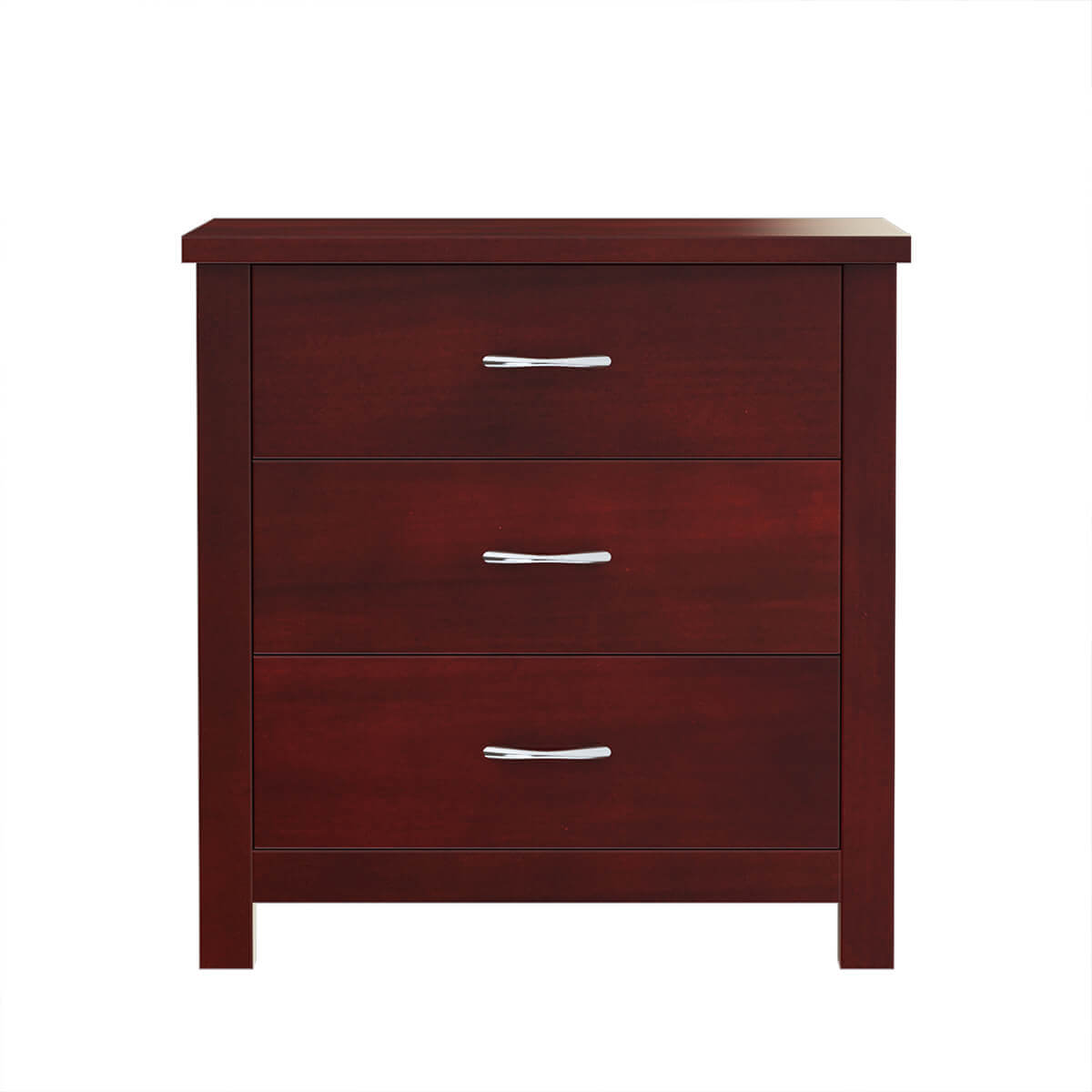Solid Wood 3 Drawer Bedside Table | Modern Minimalist Nightstand | Wooden Bedroom Side Cabinet with Storage