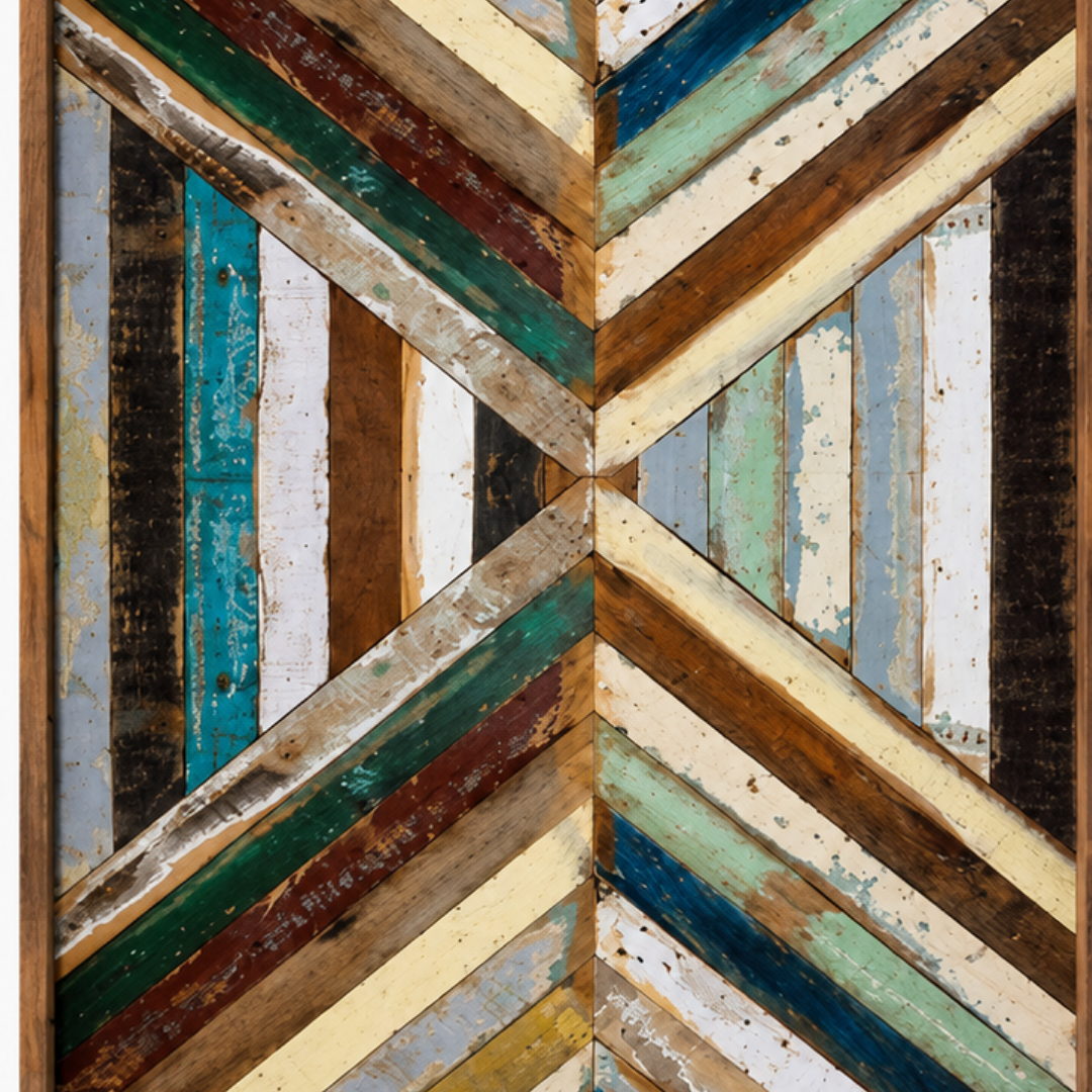 Handmade Reclaimed Wood Chevron Table Top – Rustic Wooden Panel