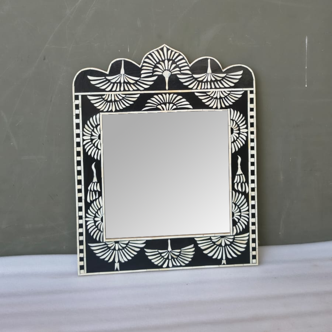 Black Bone Inlay Mirror – Handmade Decorative Luxury Wall Mirror
