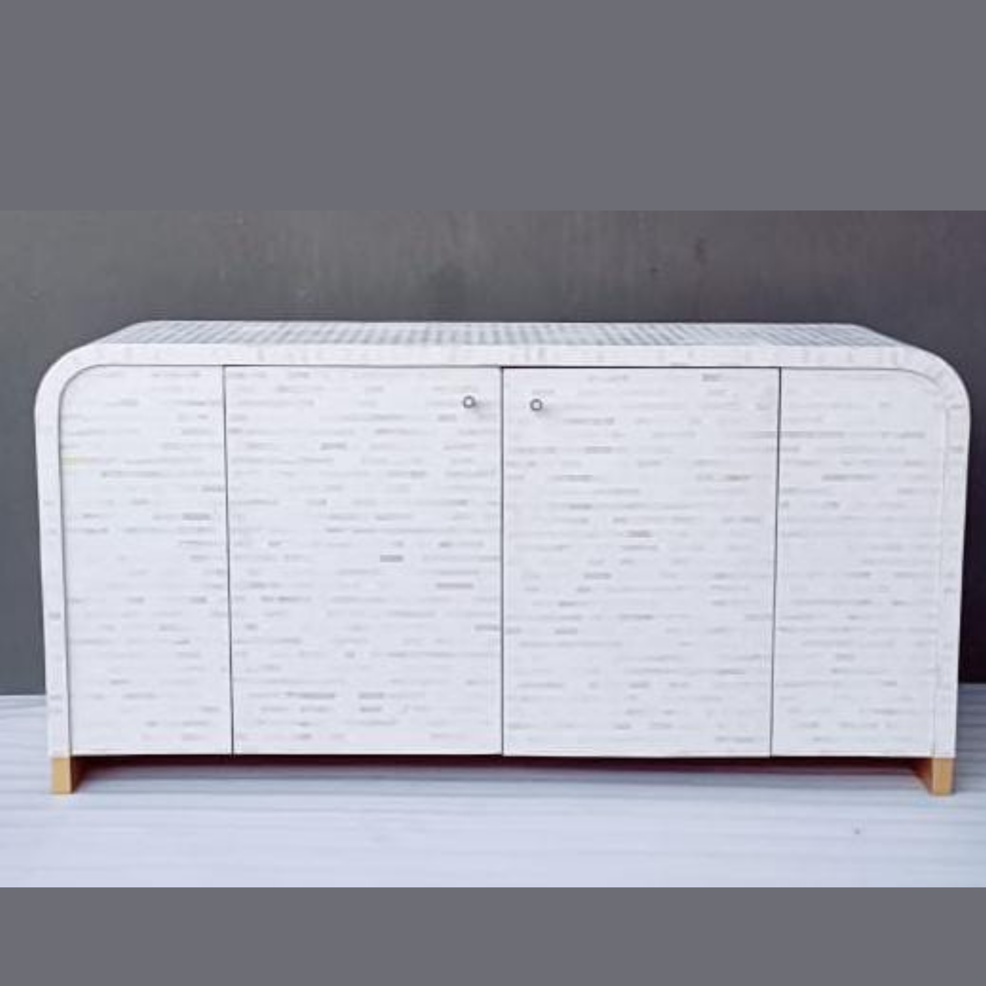 Modern White Bone Inlay Sideboard Cabinet | Handmade Luxury Storage Console
