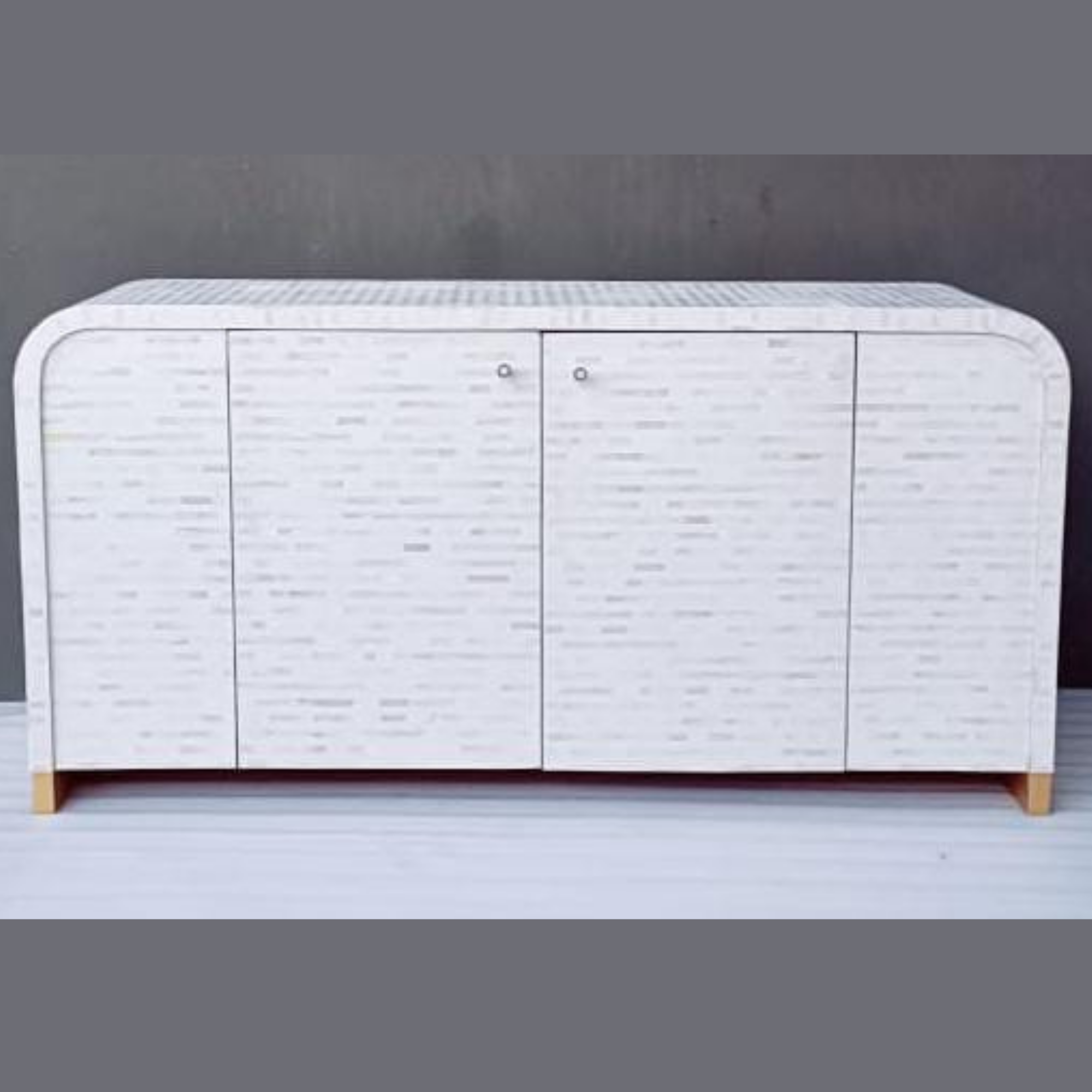 Modern White Bone Inlay Sideboard Cabinet | Handmade Luxury Storage Console