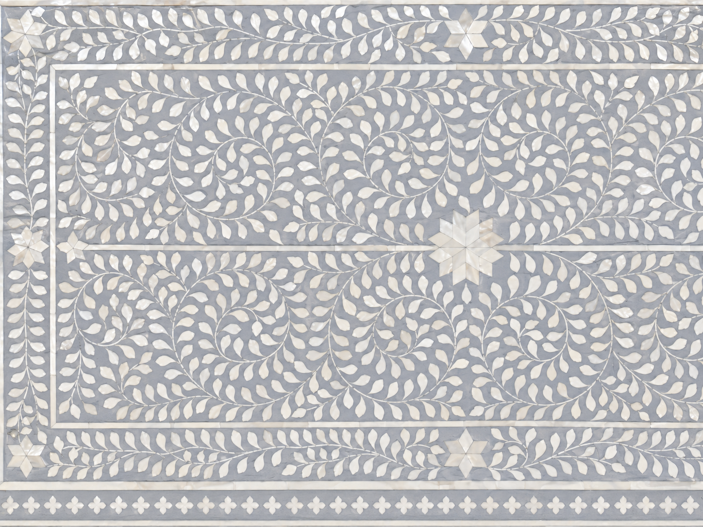 Gray White Bone Inlay Headboard Handmade Floral King Queen Bed Headboard Luxury Bedroom Furniture Decor
