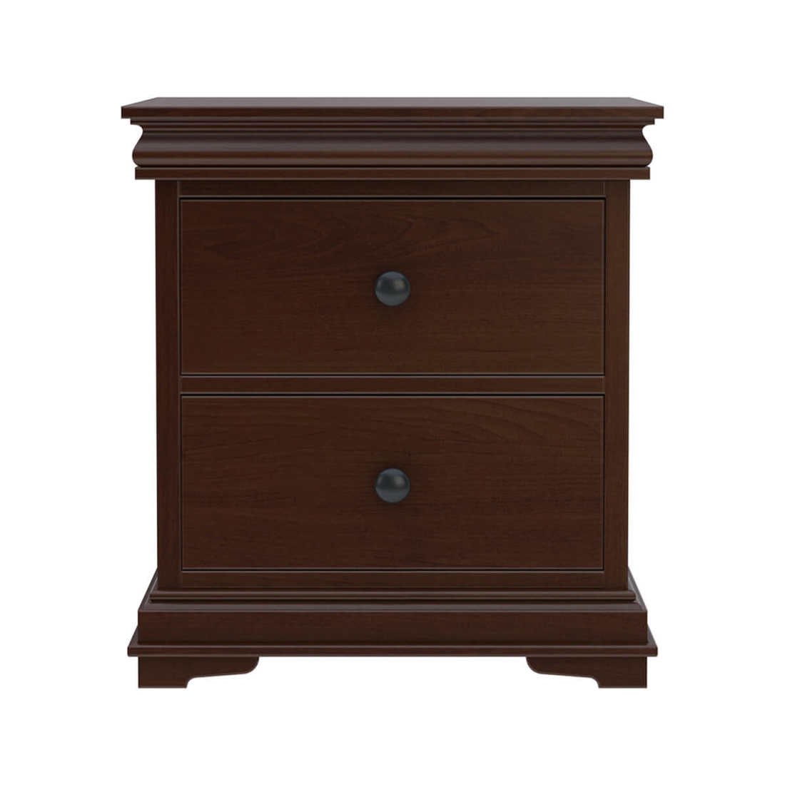 Solid Wood Bedside Table with 2 Drawers | Classic Wooden Nightstand | Traditional Bedroom Side Table