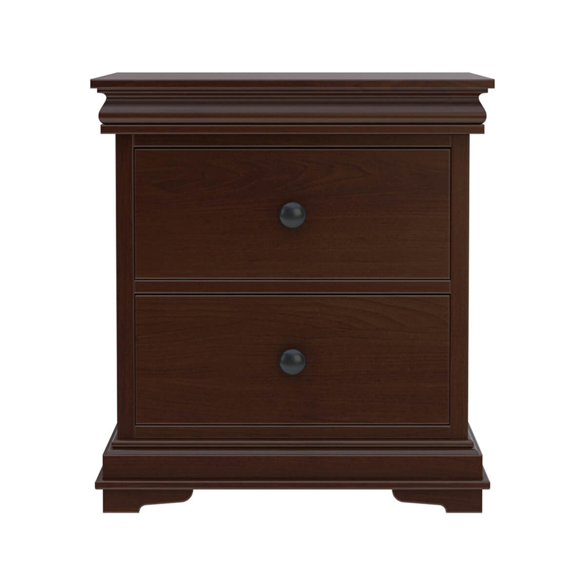 Solid Wood Bedside Table with 2 Drawers | Classic Wooden Nightstand | Traditional Bedroom Side Table