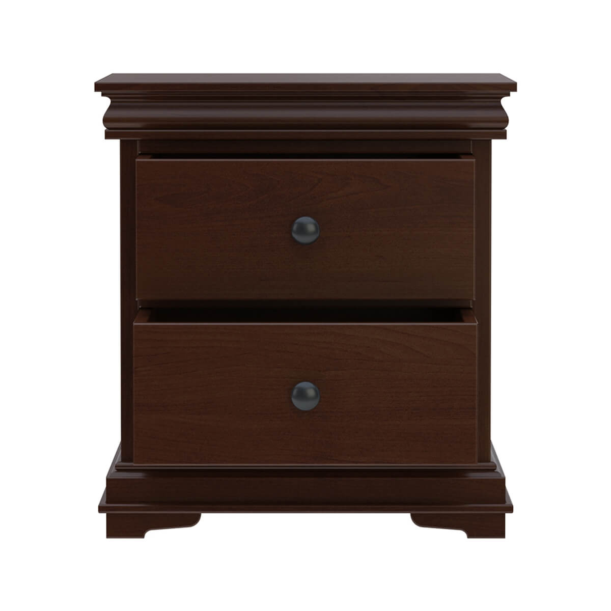 Solid Wood Bedside Table with 2 Drawers | Classic Wooden Nightstand | Traditional Bedroom Side Table