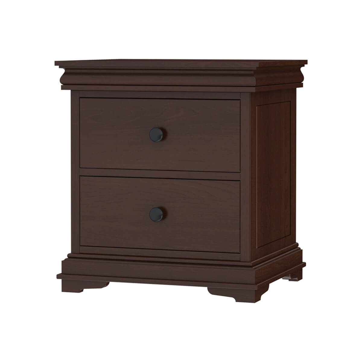 Solid Wood Bedside Table with 2 Drawers | Classic Wooden Nightstand | Traditional Bedroom Side Table