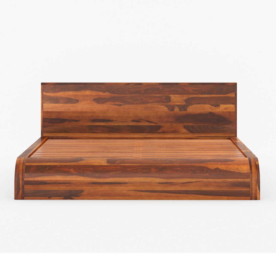 Solid Wood Platform Bed Frame Minimalist Low Profile Bed Handmade Wooden Bed Modern Bedroom Furniture King Queen Size