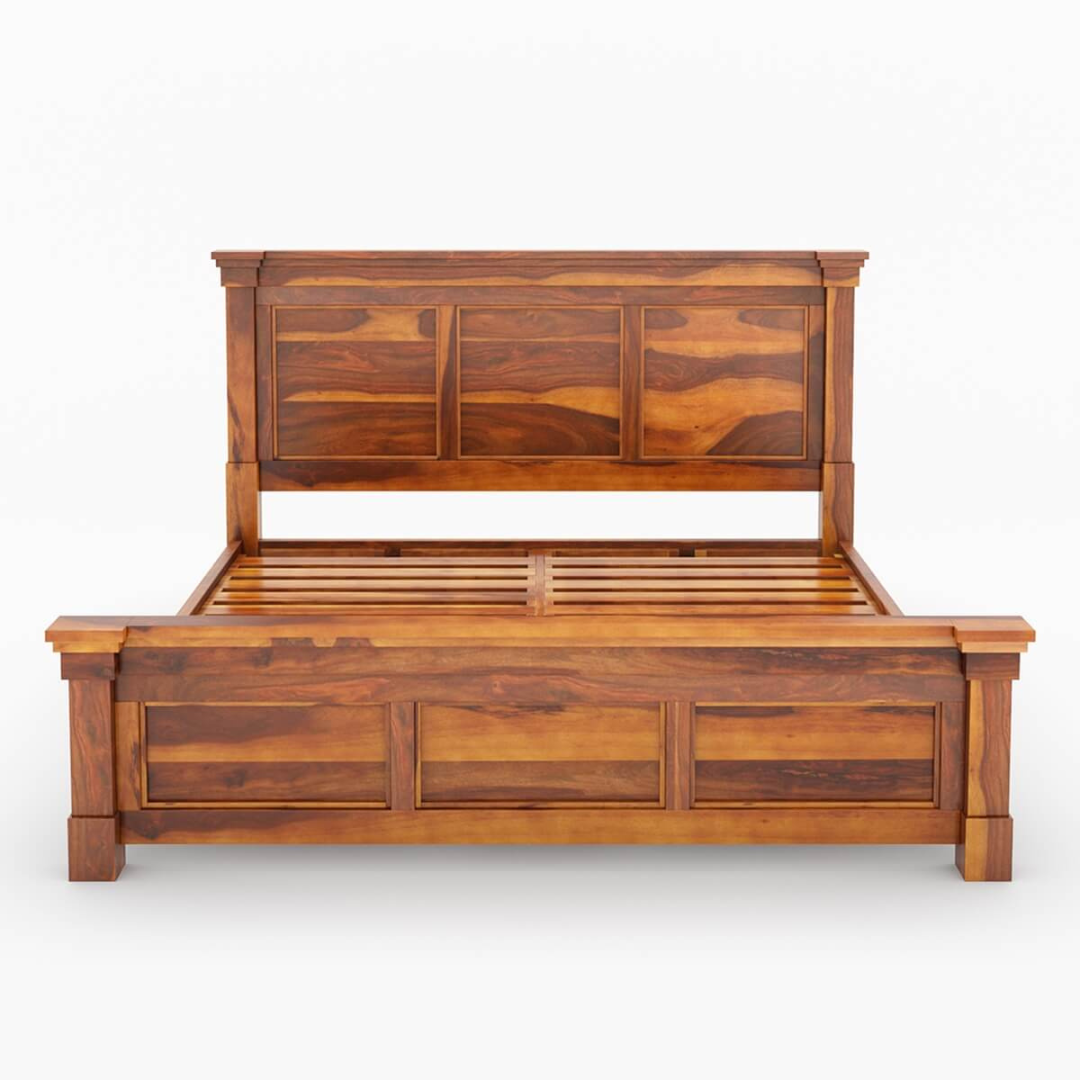 Solid Wood Platform Bed Frame – Handmade Rustic Modern Bedroom Furniture
