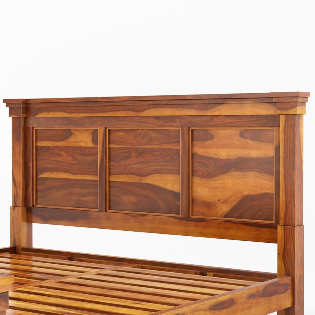 Solid Wood Platform Bed Frame – Handmade Rustic Modern Bedroom Furniture