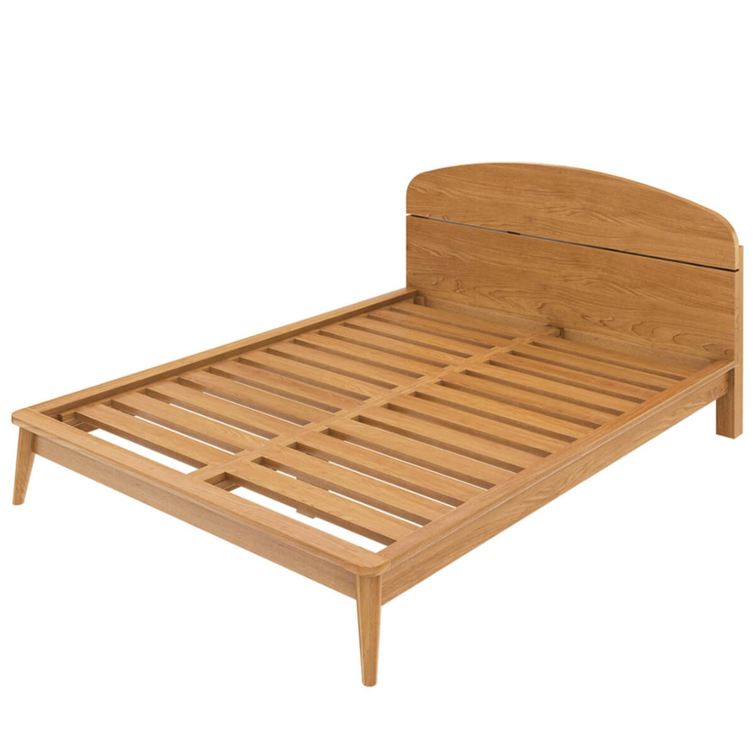 Modern Solid Wood Platform Bed Frame – Handmade Minimalist Wooden Bed