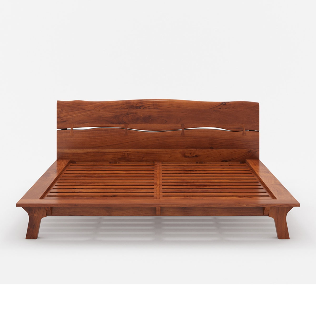 Handmade Solid Wood Platform Bed – Modern Rustic Wooden Bed Frame