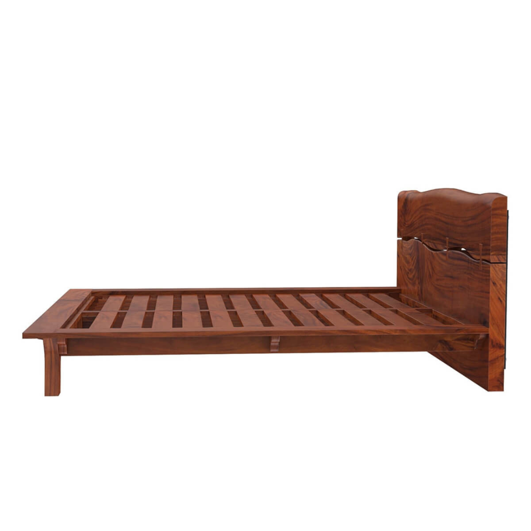 Handmade Solid Wood Platform Bed – Modern Rustic Wooden Bed Frame