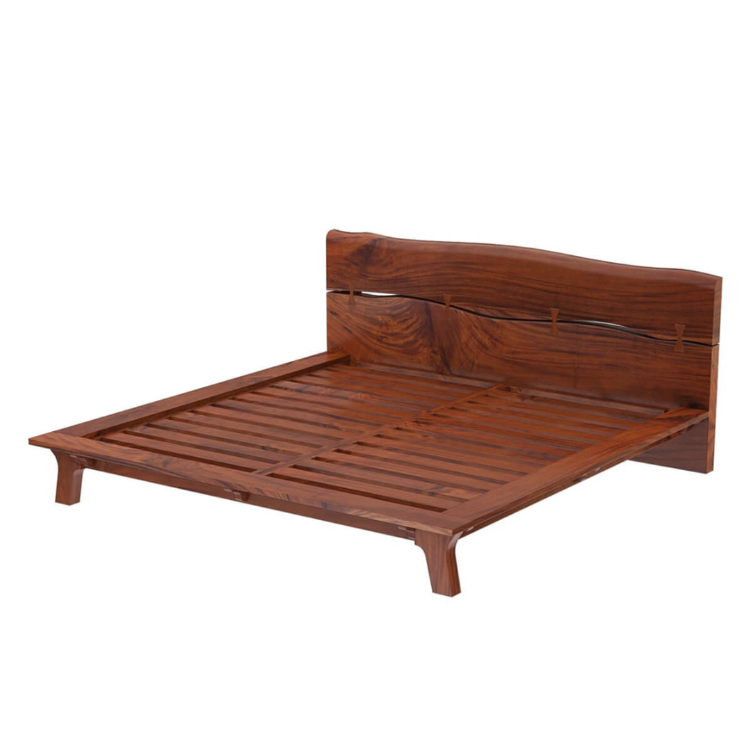 Handmade Solid Wood Platform Bed – Modern Rustic Wooden Bed Frame