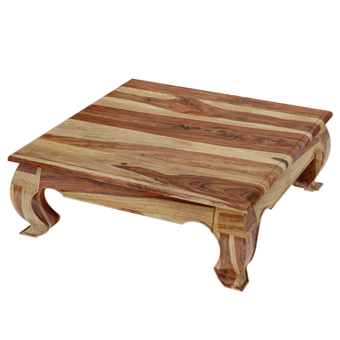 Halfeti Rustic Large Opium Leg Coffee Table – Handmade Wooden Square Table