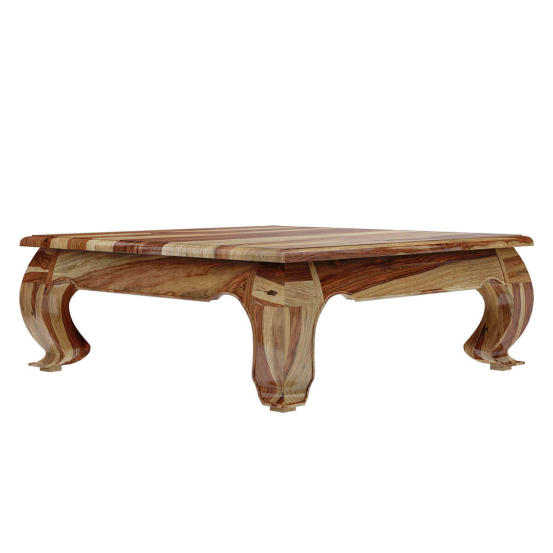 Halfeti Rustic Large Opium Leg Coffee Table – Handmade Wooden Square Table