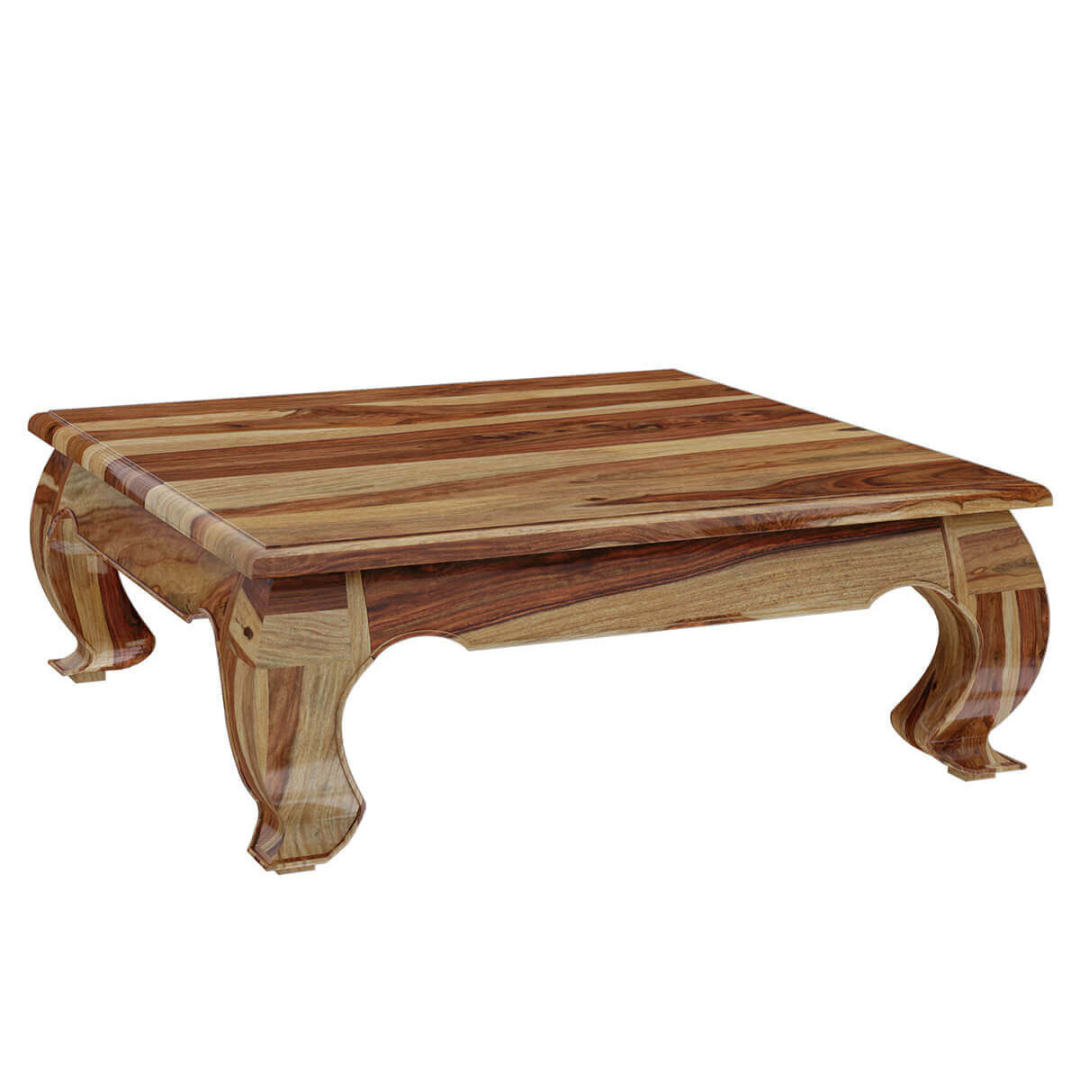 Halfeti Rustic Large Opium Leg Coffee Table – Handmade Wooden Square Table