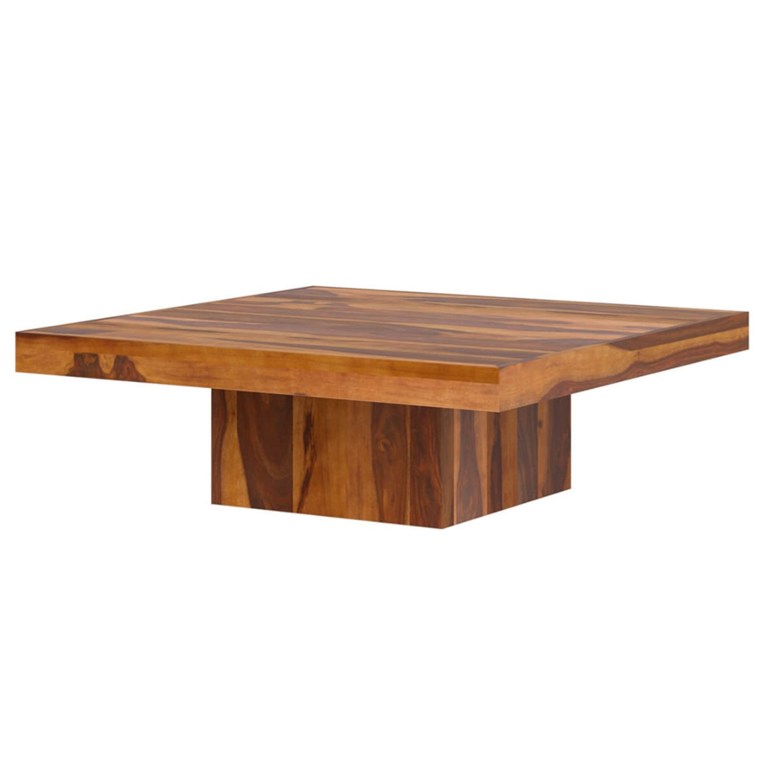 Solid Wood Square Coffee Table – Handmade Modern Wooden Center Table
