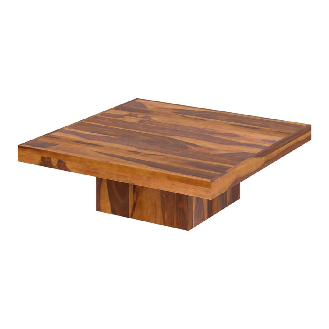 Solid Wood Square Coffee Table – Handmade Modern Wooden Center Table