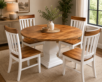 Handmade Round Wooden Dining Table Modern Pedestal Table Farmhouse Kitchen Dining Furniture Solid Wood Table