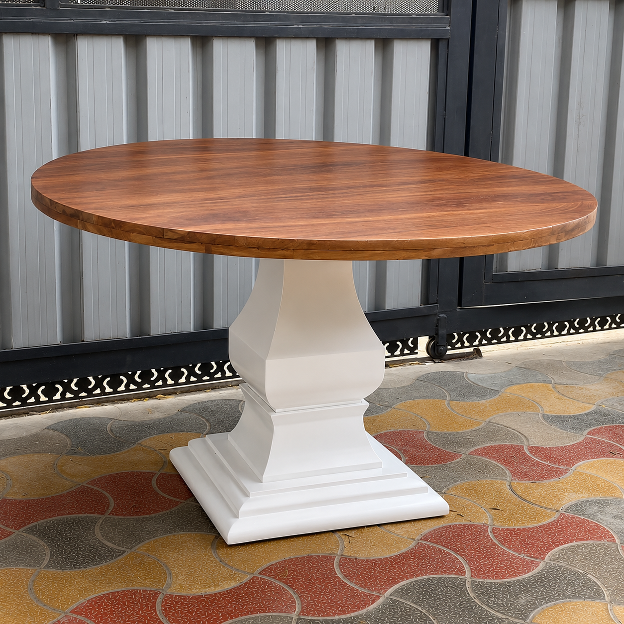 Handmade Round Wooden Dining Table Modern Pedestal Table Farmhouse Kitchen Dining Furniture Solid Wood Table