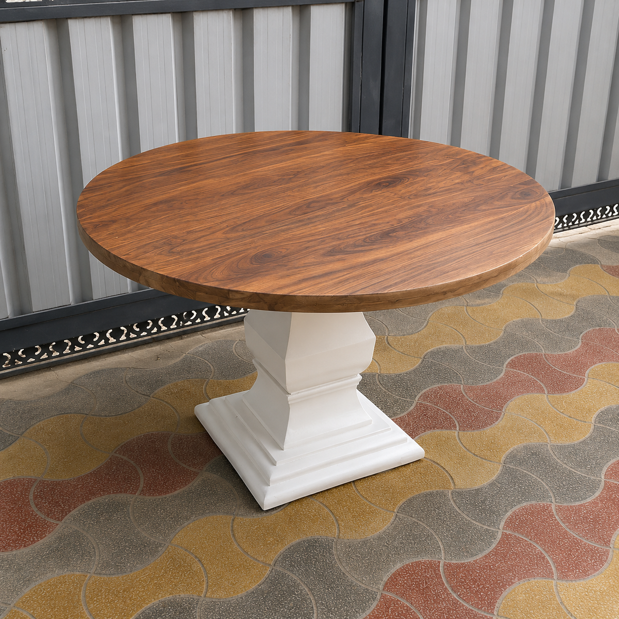 Handmade Round Wooden Dining Table Modern Pedestal Table Farmhouse Kitchen Dining Furniture Solid Wood Table