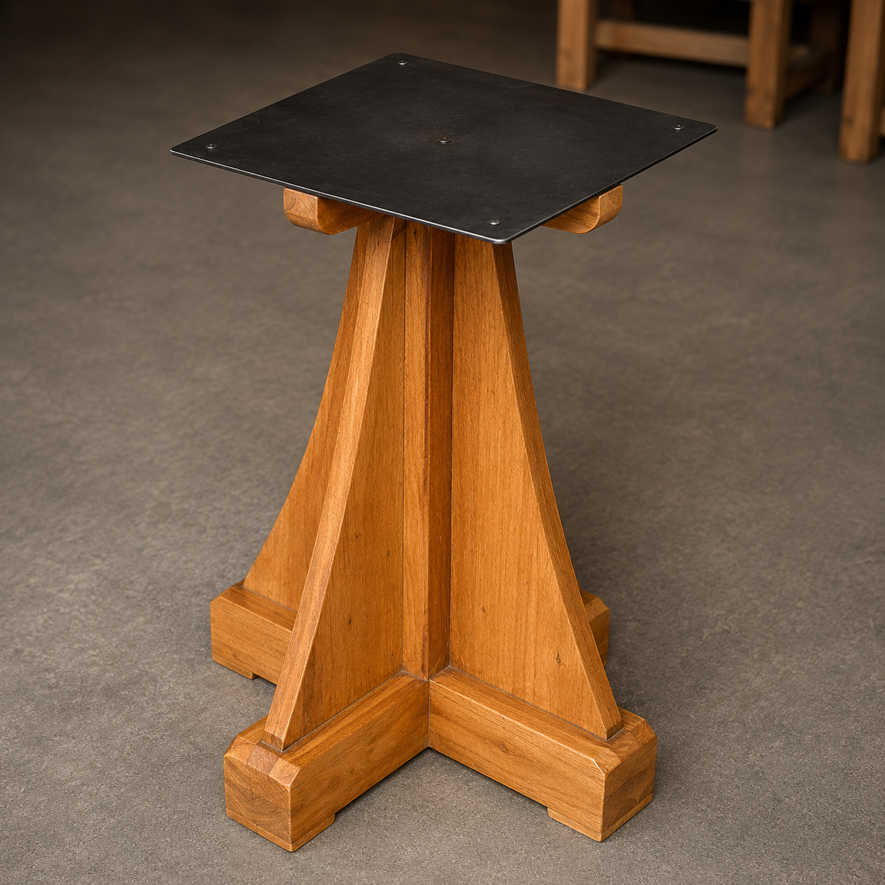 Handmade Round Teak Wood Dining Table, Modern Sunburst Pedestal Dining Table, Luxury Solid Wood Breakfast Table