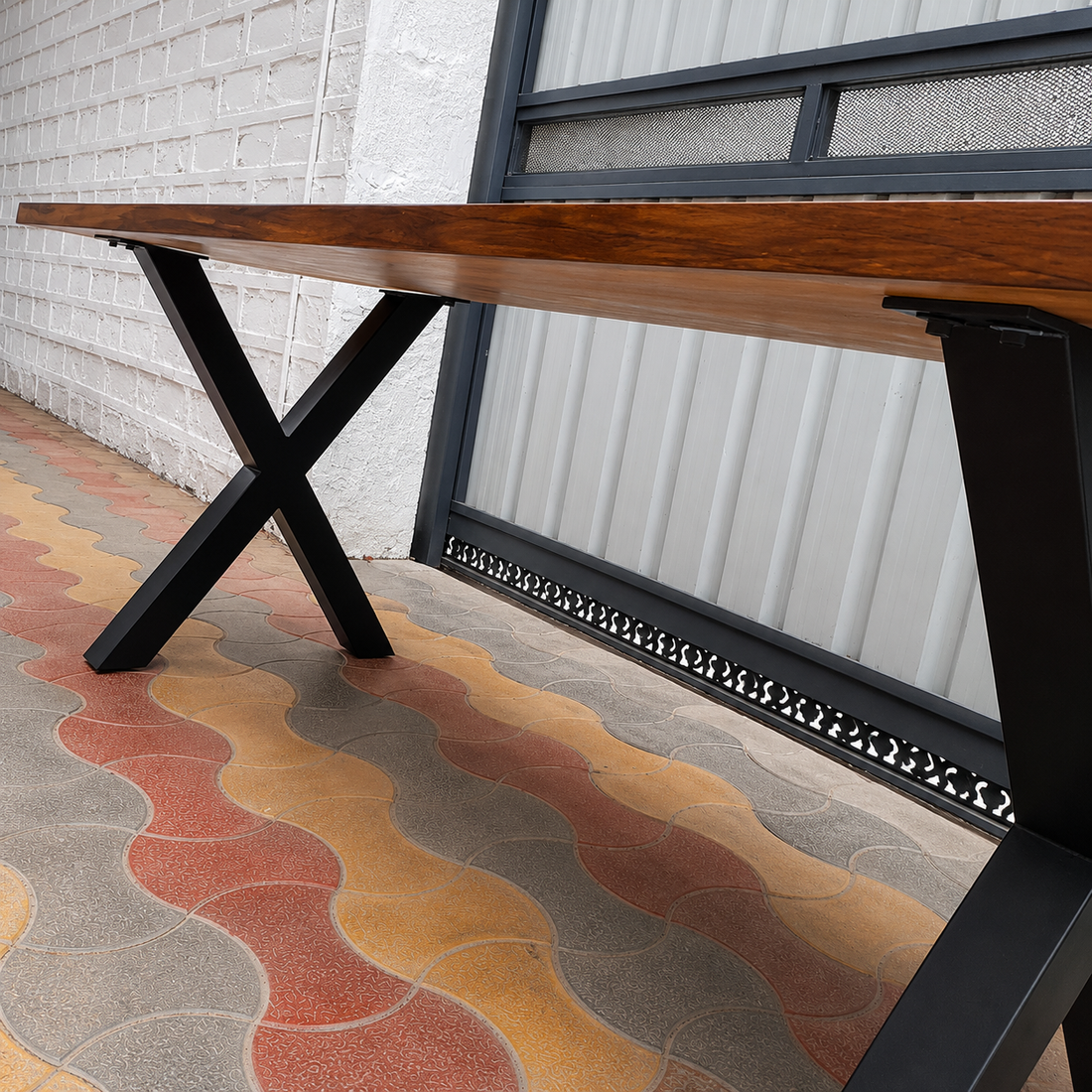 Handmade Reclaimed Wood Dining Table, Rustic Modern Dining Room Table, Industrial Wooden Kitchen Table with Metal Legs