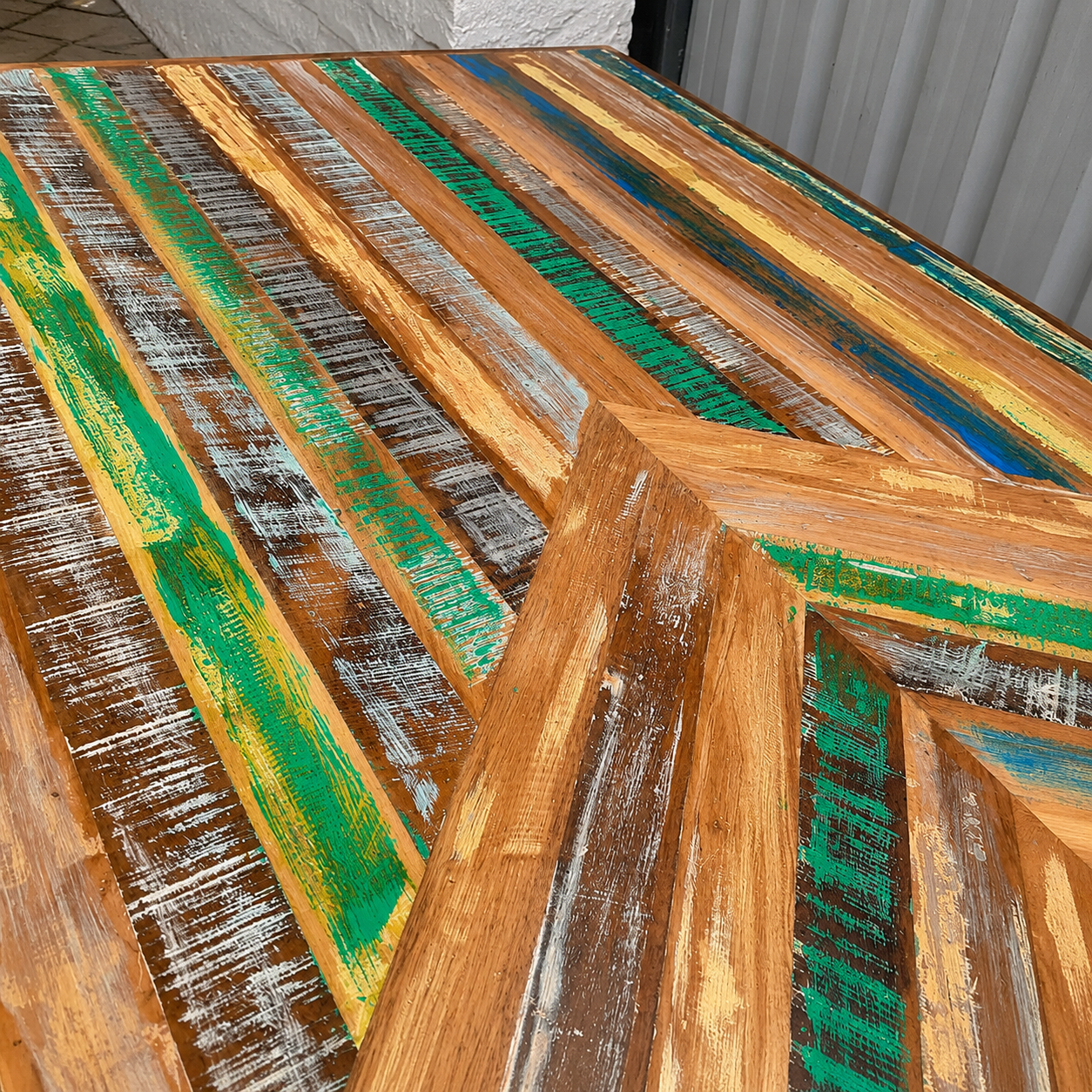 Handmade Reclaimed Wood Dining Table, Rustic Modern Dining Room Table, Industrial Wooden Kitchen Table with Metal Legs
