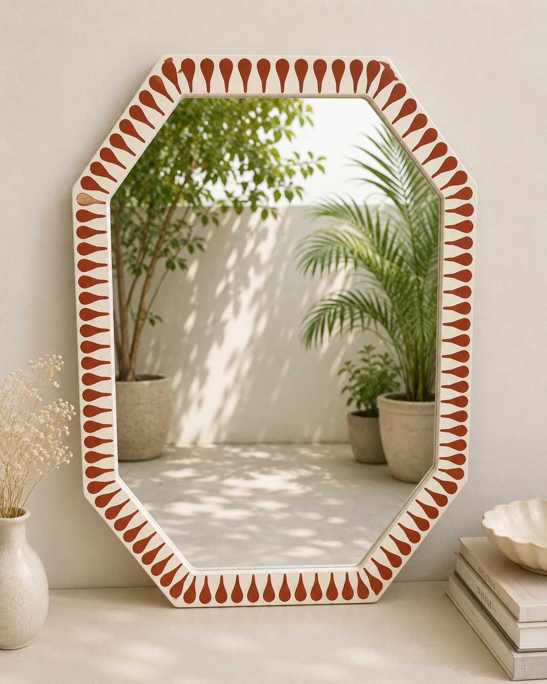 Handmade Bone Inlay Mirror Frame | Modern Decorative Wall Mirror