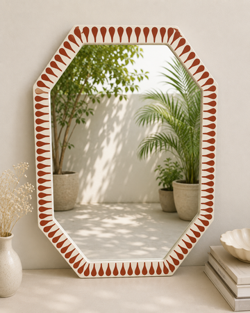 Handmade Bone Inlay Mirror Frame | Modern Decorative Wall Mirror
