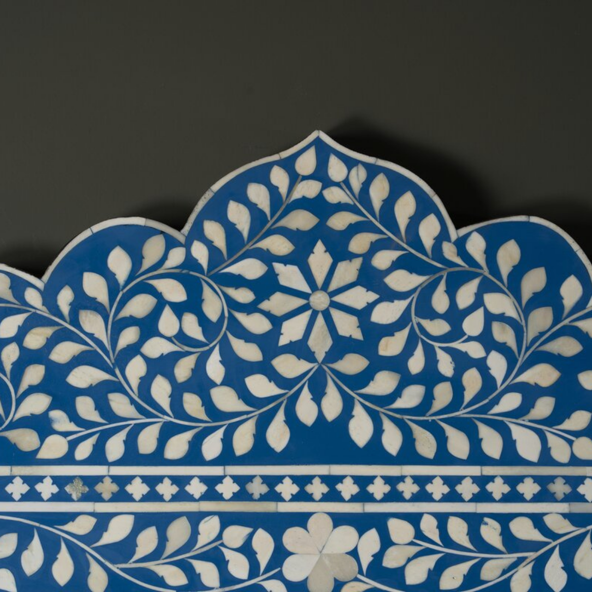 Handmade Blue Bone Inlay Arch Mirror | Decorative Wall Mirror