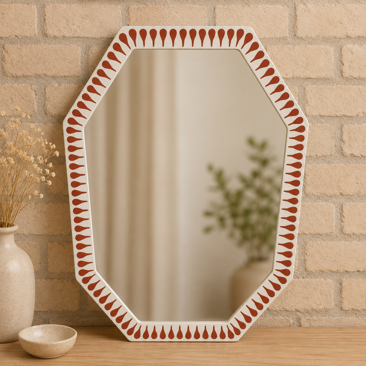 Handmade Bone Inlay Mirror Frame | Modern Decorative Wall Mirror